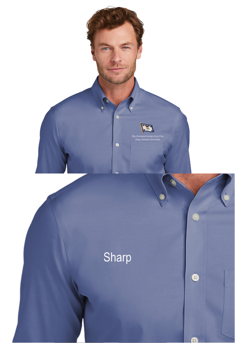 Brooks Brothers Wrinkle-Free Stretch Pinpoint Shirt Cobalt Blue / XL / Yes