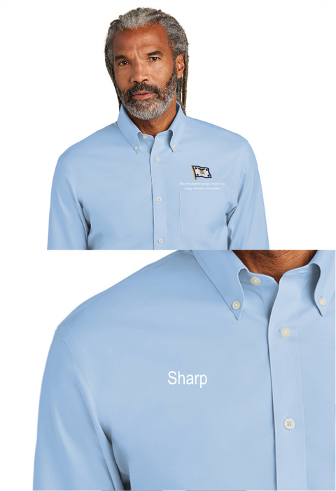 Brooks Brothers Wrinkle-Free Stretch Pinpoint Shirt Newport Blue / XS / No