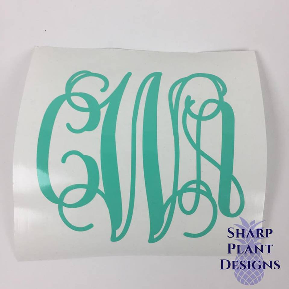 Sharp Monogram Monogram Decal — Sharp Plant Designs