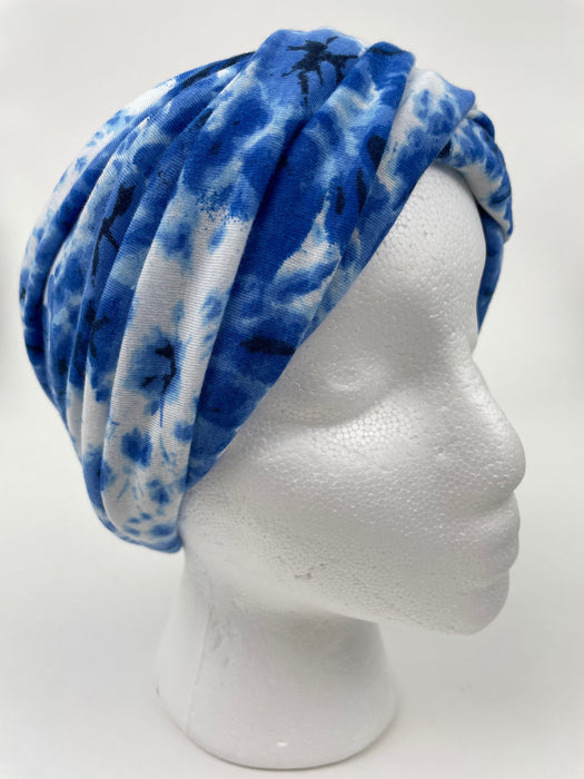 Blue Tie Dye Slouchy Headband
