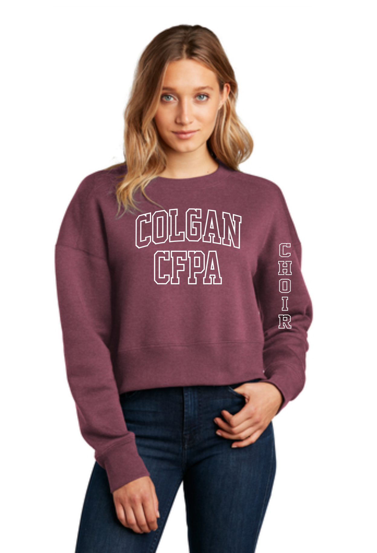 Collegiate Crop Sweatshirt with Concentration