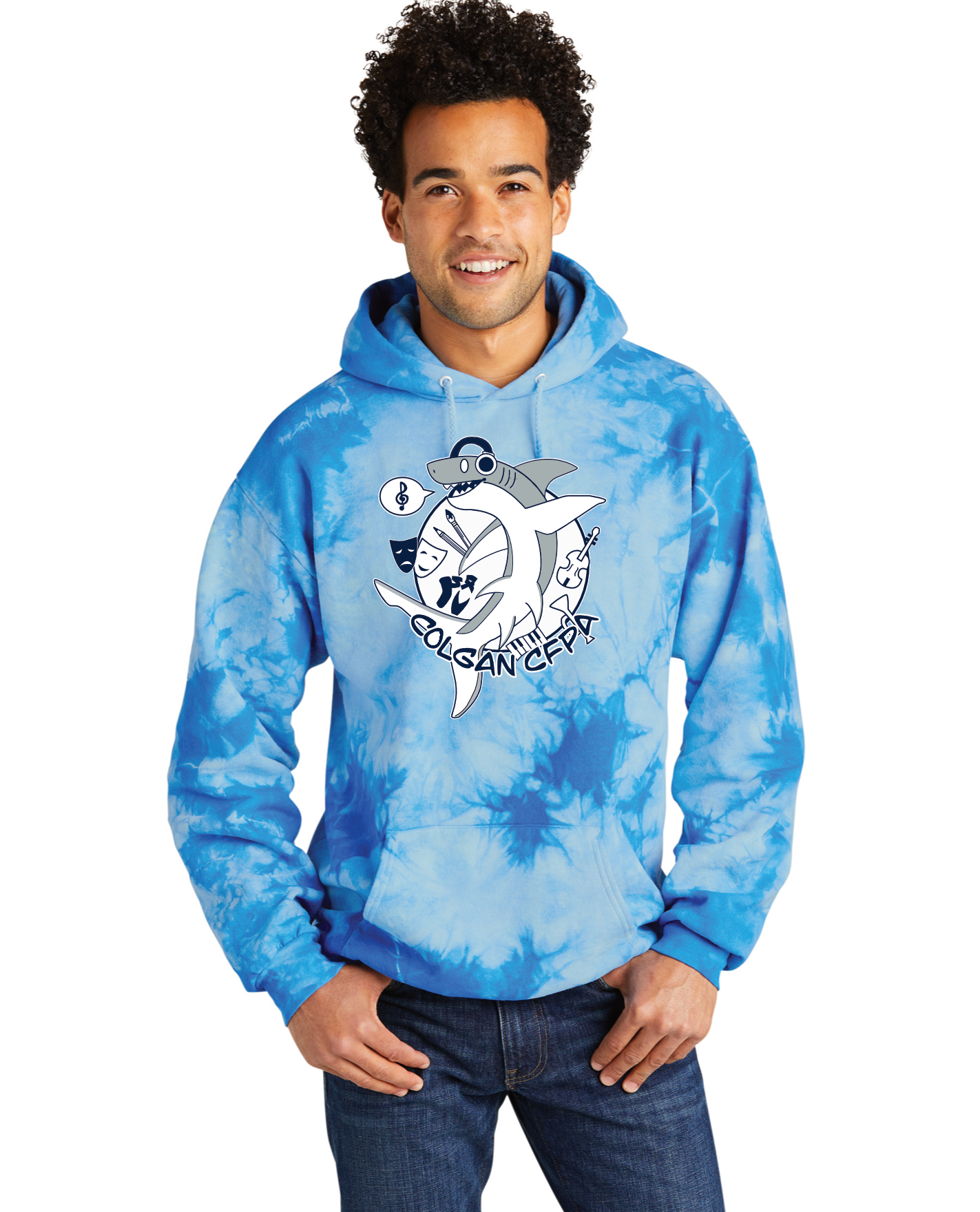 Crystal Tie Dye Shark Hoodie